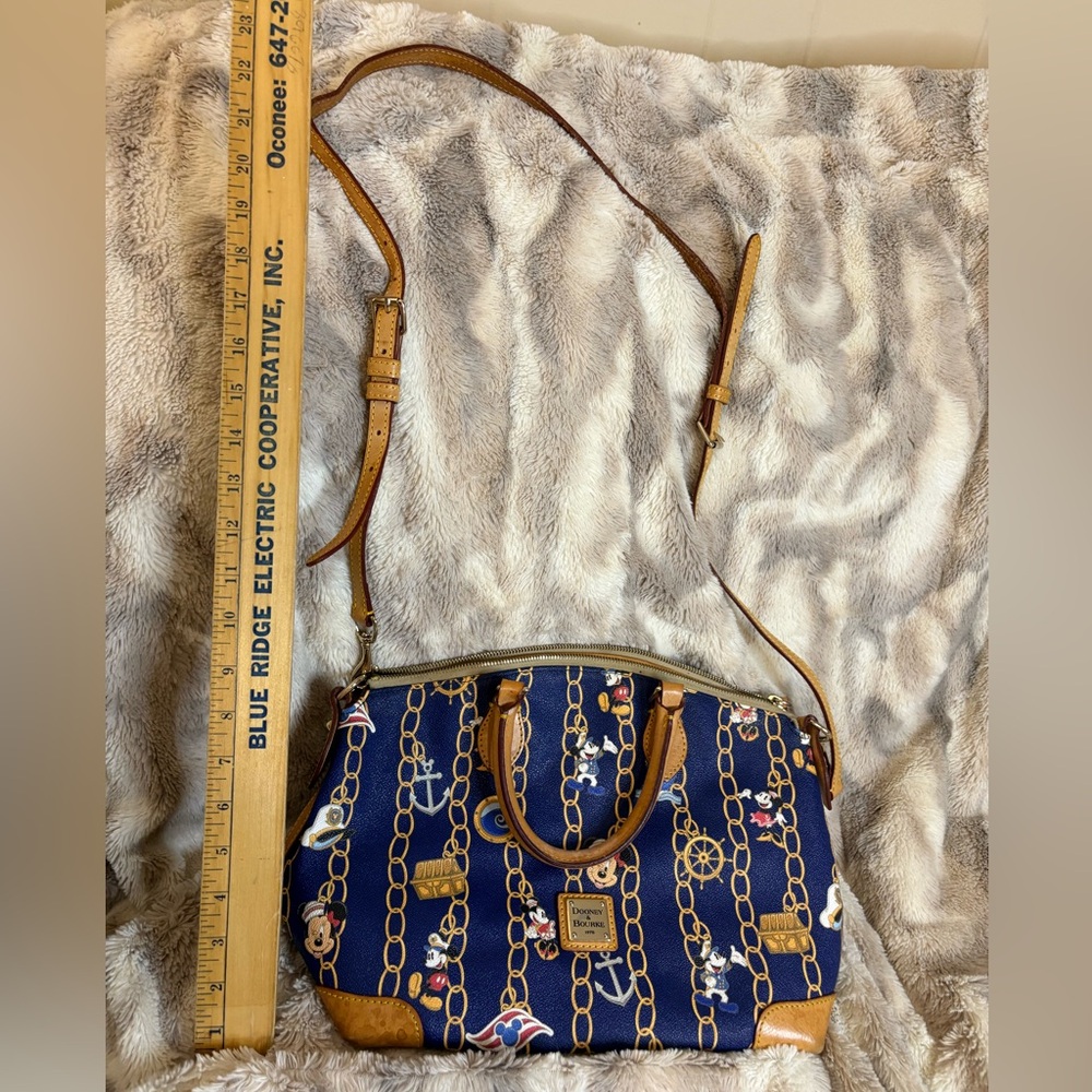 Disney Dooney & Bourke Cruise Line Exclusive- Navy Nautical Dome Satchel - Picture 2 of 14